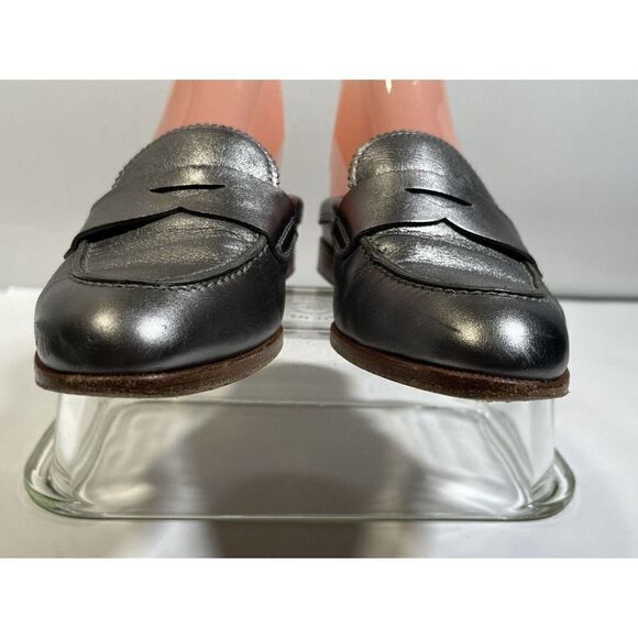 AGL Attilio Giusti Leombruni Silver Metallic Loafers Mules Shoes 37 EU 7 US - Picture 7 of 14